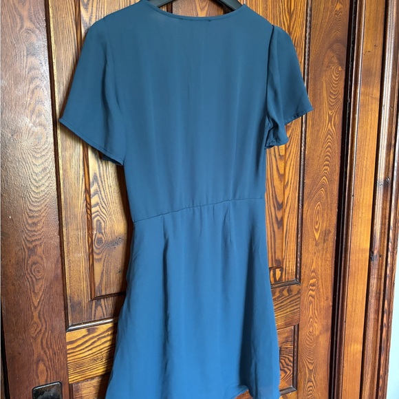 Dynamite Blue Ruched Wrap Dress - Picture 2 of 3
